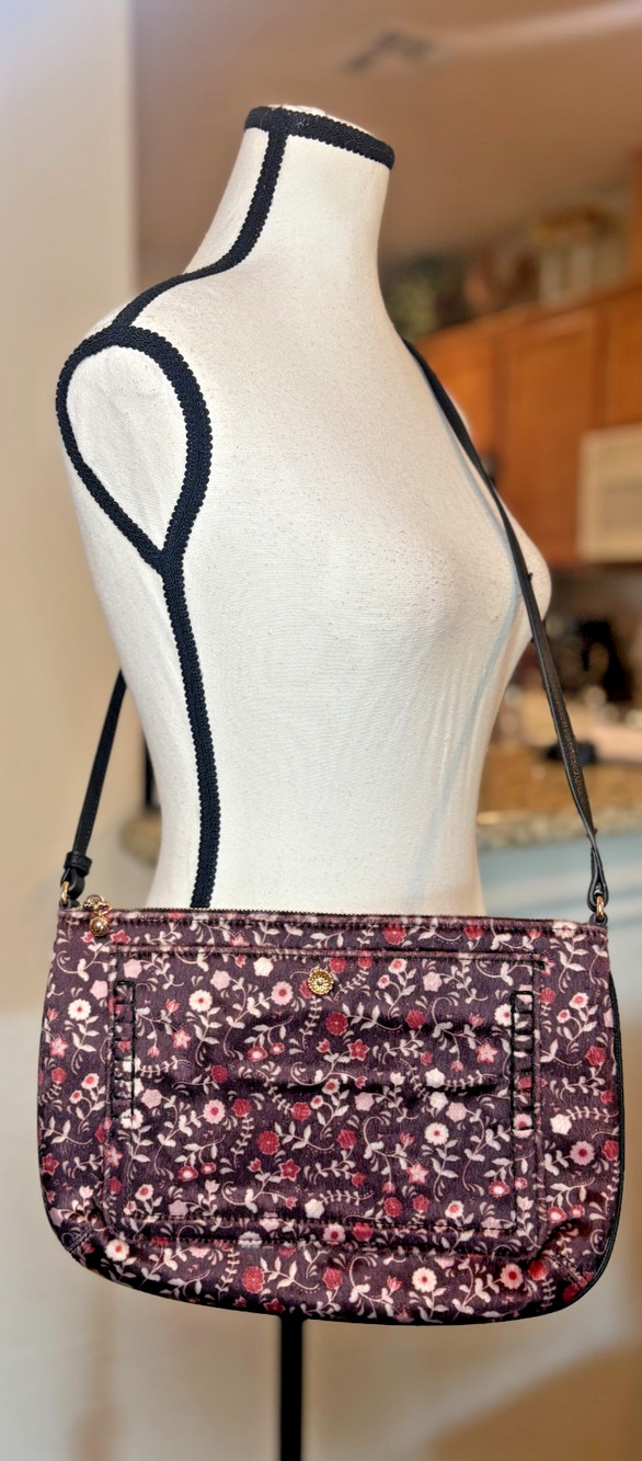 Lauren Conrad Felt Purple Floral Crossbody Purse